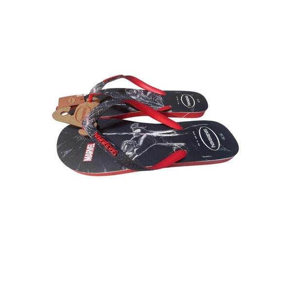 Havaianas Marvel Spider-Man Black & Red Flip Flops Size 13 NWT - Picture 1 of 5